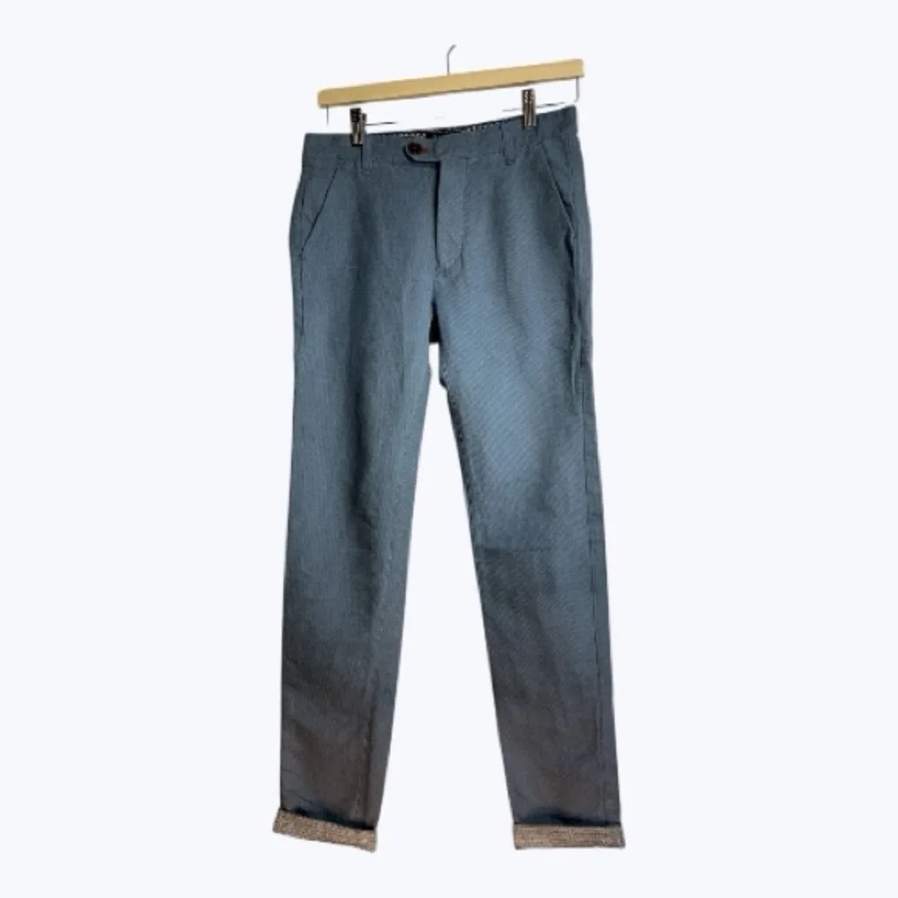 Ted Baker 2 Pairs Twill Weave Chinos, Light Blue and Light Red, Both Size 28R